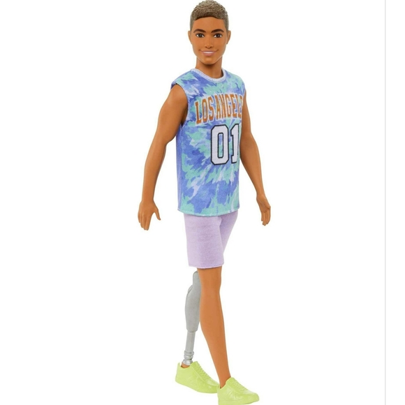Fashionistas Ken Fashion Doll #212 with Prosthetic Leg, Los Angeles Jersey (NEW) - Picture 10 of 11